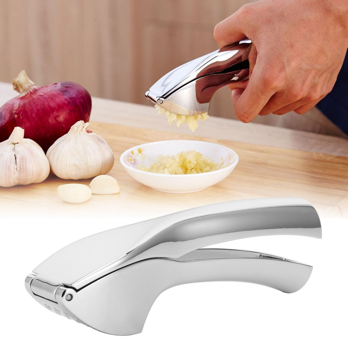 Garlic Press Zinc Alloy Metallic Ginger Crusher Squeezer Home Kitchen Mincer tool Accessory