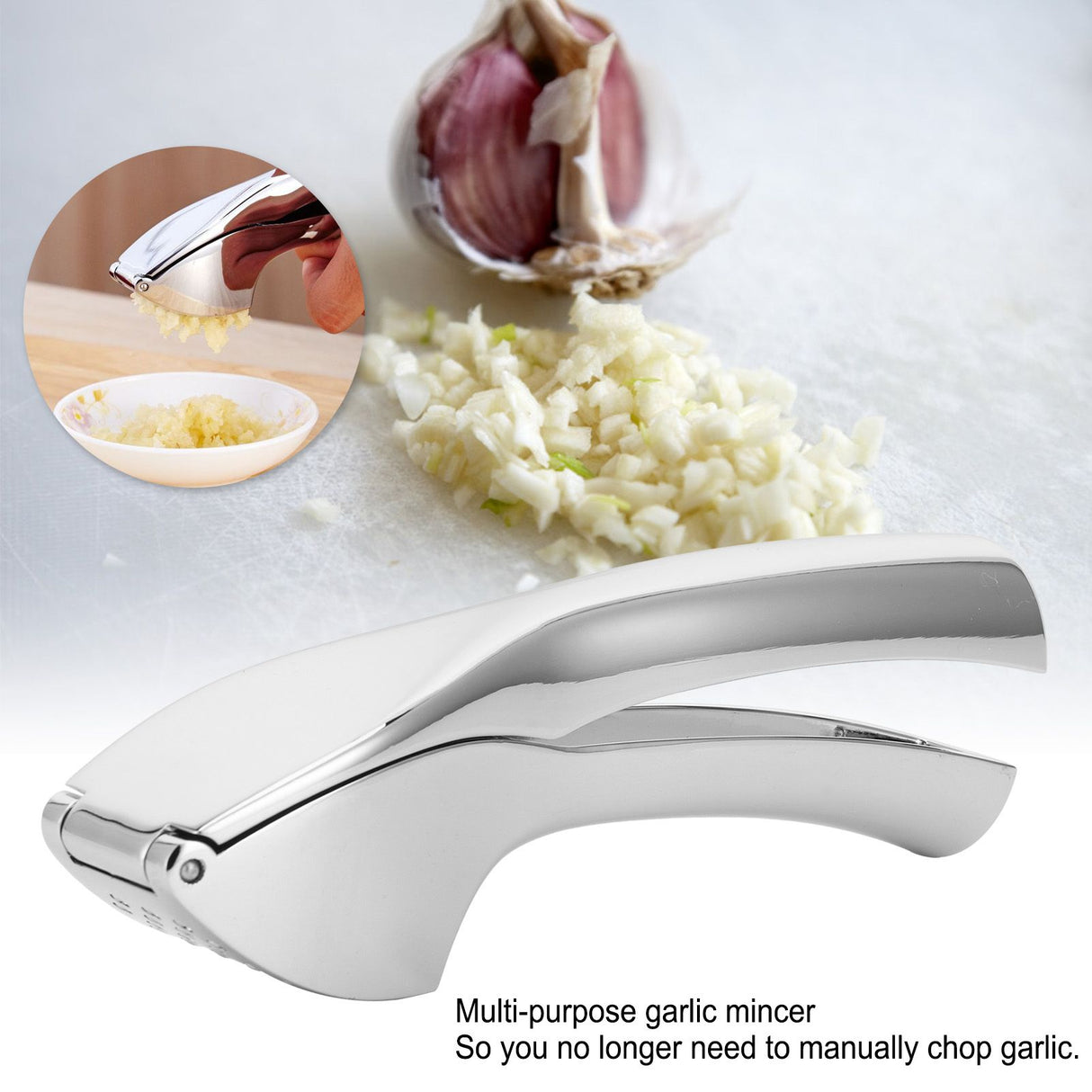 Garlic Press Zinc Alloy Metallic Ginger Crusher Squeezer Home Kitchen Mincer tool Accessory
