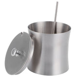 Stainless Steel Seasoning Pot Can Spice Condiment Bottle Pot Jar with Cover Spoon - Front View