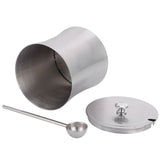 Stainless Steel Seasoning Pot Can Spice Condiment Bottle Pot Jar with Cover Spoon - Side View