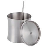 Stainless Steel Seasoning Pot Can Spice Condiment Bottle Pot Jar with Cover Spoon - Top-Down View