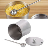 Stainless Steel Seasoning Pot Can Spice Condiment Bottle Pot Jar with Cover Spoon - Extra Image