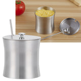 Stainless Steel Seasoning Pot Can Spice Condiment Bottle Pot Jar with Cover Spoon