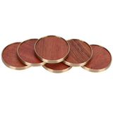 Wooden Tea Cup Mat Insulation Desktop Cup Pad Set with Base Tray Tea Ceremony AccessoriesRosewood - Side View