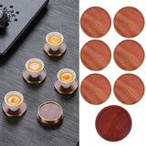 Wooden Tea Cup Mat Insulation Desktop Cup Pad Set with Base Tray Tea Ceremony AccessoriesRosewood - Extra Image