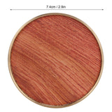 Wooden Tea Cup Mat Insulation Desktop Cup Pad Set with Base Tray Tea Ceremony AccessoriesRosewood - Extra Image