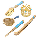 Tea Ceremony Set 304 Stainless Steel Tea Spoon Needle Clip Filter Kit Kung Fu Tea Accessory Gold