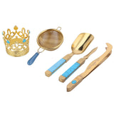 Tea Ceremony Set 304 Stainless Steel Tea Spoon Needle Clip Filter Kit Kung Fu Tea Accessory Gold - Close-Up Angle