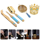 Tea Ceremony Set 304 Stainless Steel Tea Spoon Needle Clip Filter Kit Kung Fu Tea Accessory Gold - Extra Image