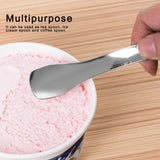 Stainless Steel Spoon Teaspoon Ice Cream Scoop Home Restaurant Polishing Handle Coffee Spoon - Extra Image