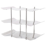 3‑Tier Stainless Steel Wine Rack Freestanding Wavy Wine Holder Display Shelf Kitchen Accessories - Front View