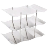 3‑Tier Stainless Steel Wine Rack Freestanding Wavy Wine Holder Display Shelf Kitchen Accessories