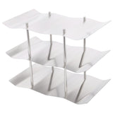3‑Tier Stainless Steel Wine Rack Freestanding Wavy Wine Holder Display Shelf Kitchen Accessories - Top-Down View