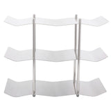 3‑Tier Stainless Steel Wine Rack Freestanding Wavy Wine Holder Display Shelf Kitchen Accessories - 45-Degree Angle