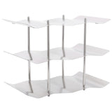 3‑Tier Stainless Steel Wine Rack Freestanding Wavy Wine Holder Display Shelf Kitchen Accessories - Rear View