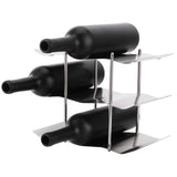 3‑Tier Stainless Steel Wine Rack Freestanding Wavy Wine Holder Display Shelf Kitchen Accessories - Close-Up Angle