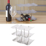 3‑Tier Stainless Steel Wine Rack Freestanding Wavy Wine Holder Display Shelf Kitchen Accessories