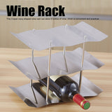 3‑Tier Stainless Steel Wine Rack Freestanding Wavy Wine Holder Display Shelf Kitchen Accessories - Extra Image