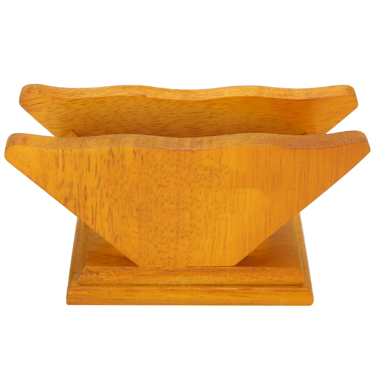 Coffee Filter Paper Holder Countertop Reusable V shaped Wooden Storage Container Dispenser