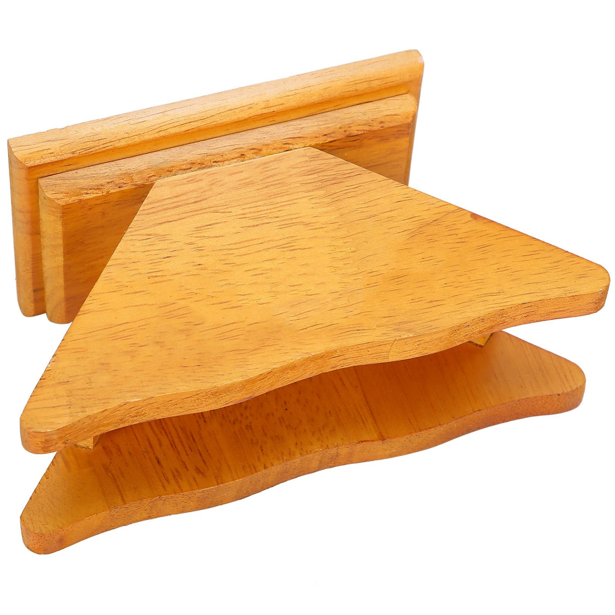 Coffee Filter Paper Holder Countertop Reusable V shaped Wooden Storage Container Dispenser