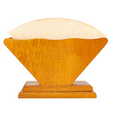 Coffee Filter Paper Holder Countertop Reusable V shaped Wooden Storage Container Dispenser - Extra Image