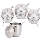 304 Stainless Steel Condiment Pot Spice Container Salt Sugar Box Storage Spice Rack Set - Close-Up Angle