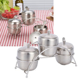304 Stainless Steel Condiment Pot Spice Container Salt Sugar Box Storage Spice Rack Set - Extra Image
