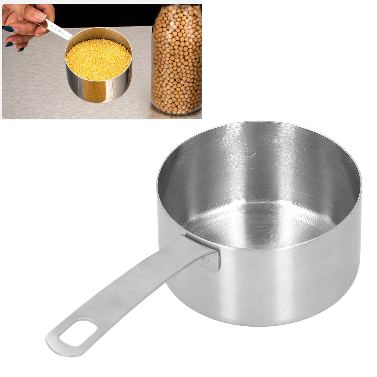304 Stainless Steel Measuring Cup Kitchen Baking Measuring Spoon with Scale Cooking Accessories1/3cup