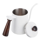 700ml Hand Drip Coffee Pot 304 Stainless Steel Long Spout Coffee Making Kettle with Wooden Handle - Close-Up Angle
