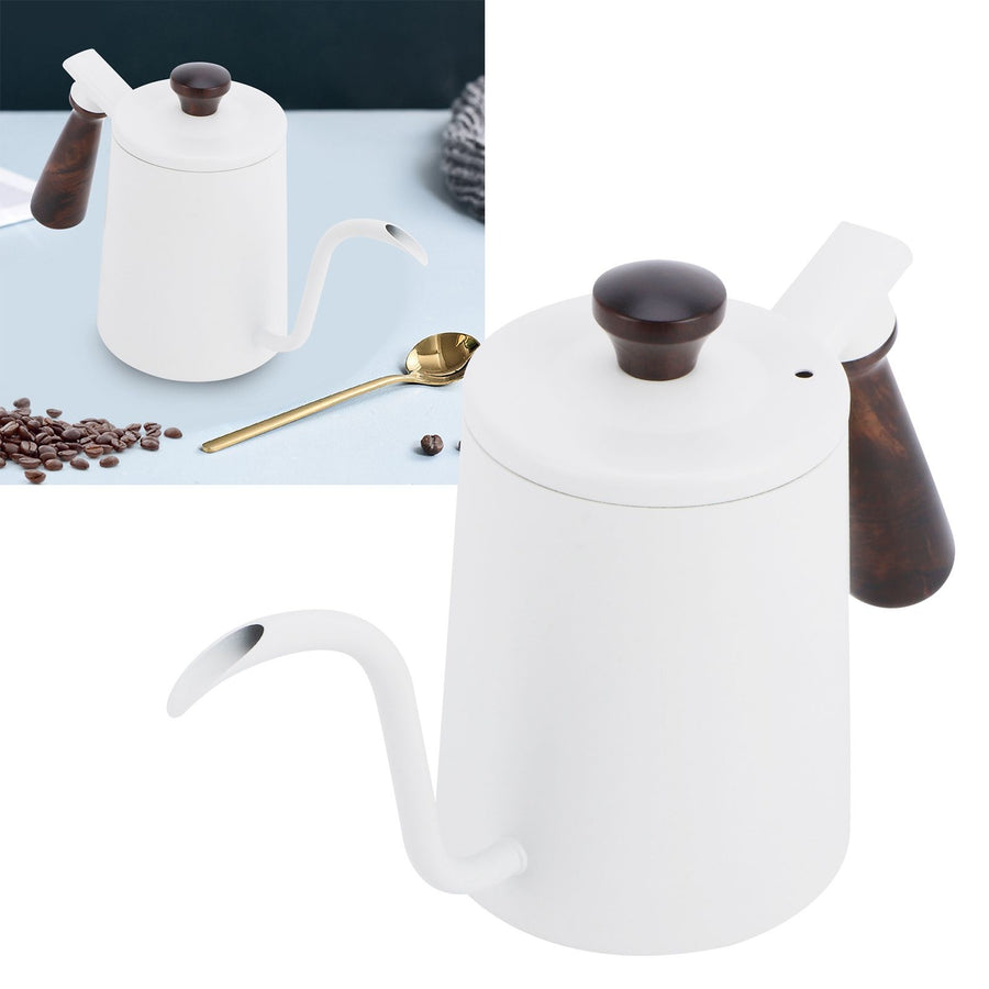 700ml Hand Drip Coffee Pot 304 Stainless Steel Long Spout Coffee Making Kettle with Wooden Handle