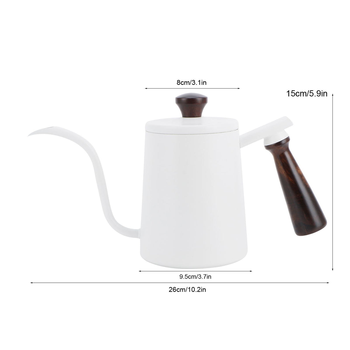 700ml Hand Drip Coffee Pot 304 Stainless Steel Long Spout Coffee Making Kettle with Wooden Handle