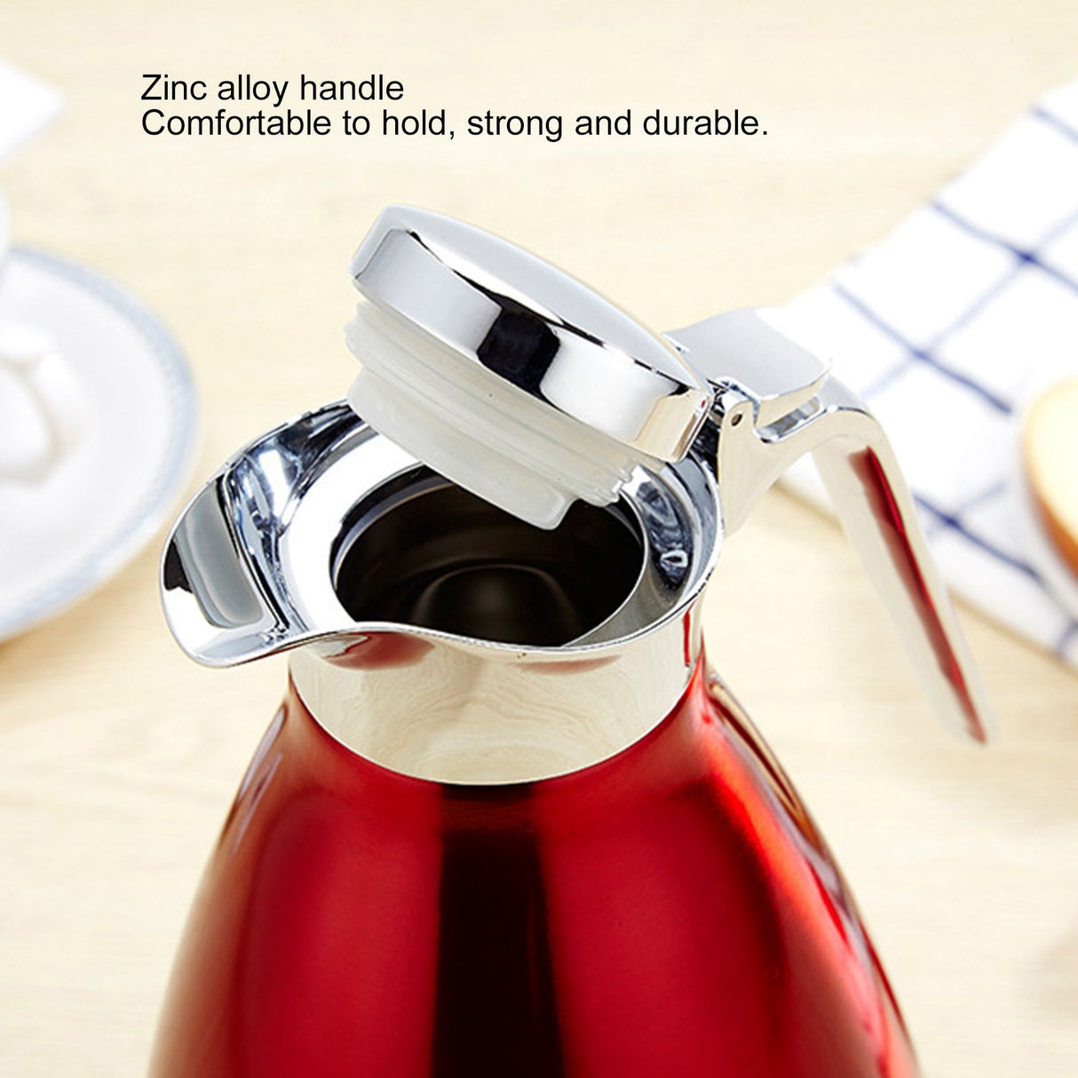 2L Vacuum Jug Bottle Stainless Steel Thermal Kettle Tea Pot Household Double Wall Insulated JugFlat Stopper 2L