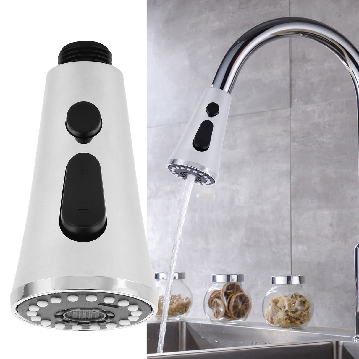 G1/2 Faucet Sprayer Head with 3 Functions Kitchen Basin Pull Down Sprayer Spout Nozzle