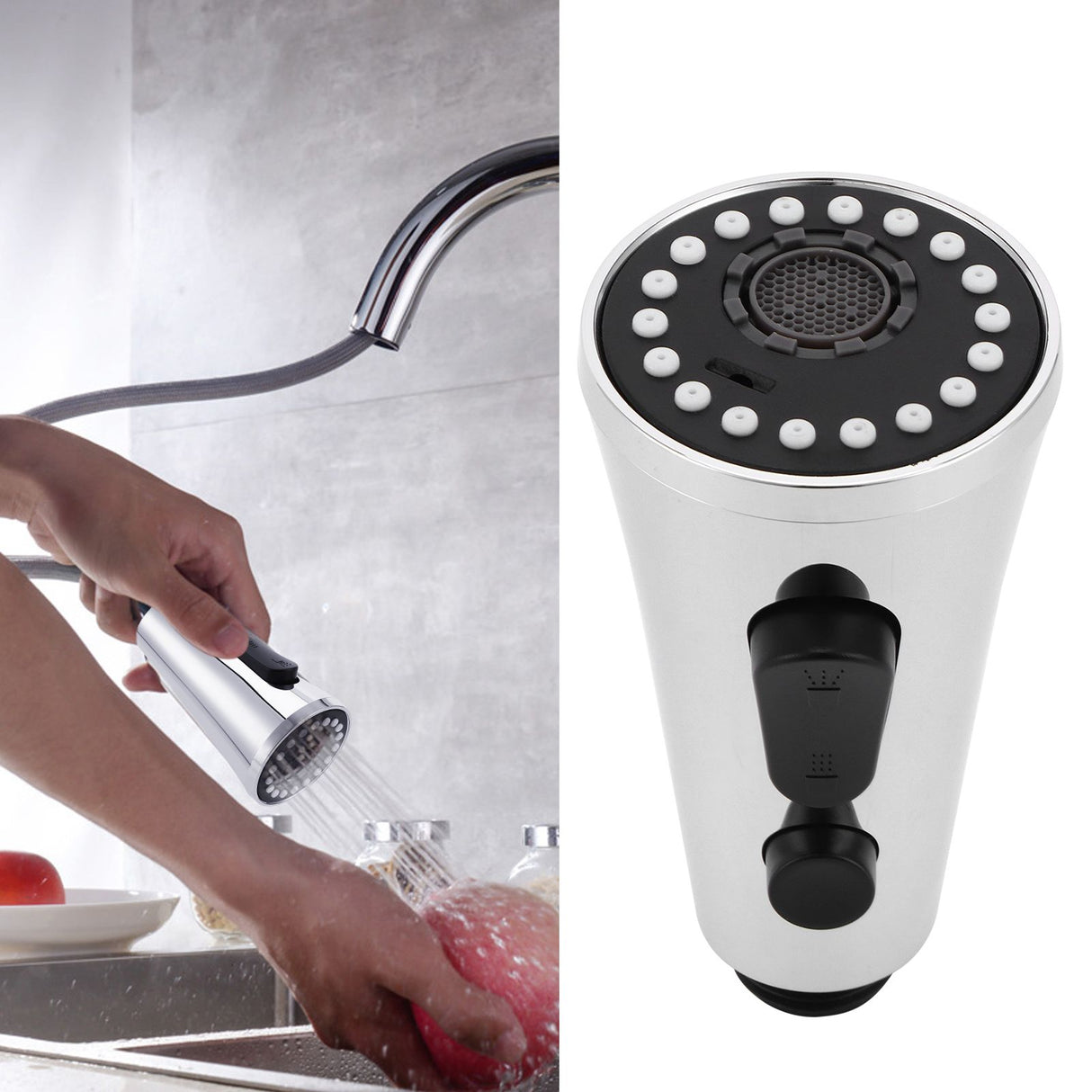 G1/2 Faucet Sprayer Head with 3 Functions Kitchen Basin Pull Down Sprayer Spout Nozzle