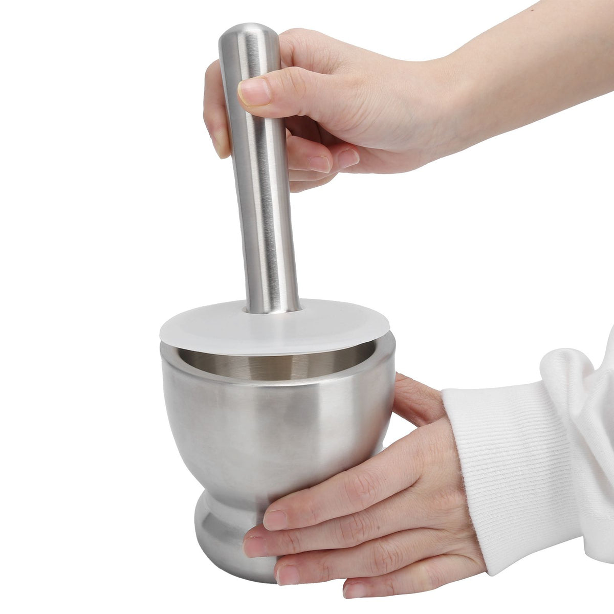 Garlic Press Chopper 304 Stainless Steel Manual Spice Herb Grinder Kitchen Accessory
