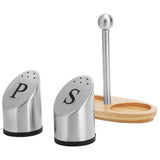 Stainless Steel Condiment Container Pot Seasoning Box Set Spice Pepper Jar Kitchen Cooking Tool - Top-Down View