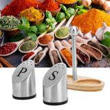 Stainless Steel Condiment Container Pot Seasoning Box Set Spice Pepper Jar Kitchen Cooking Tool