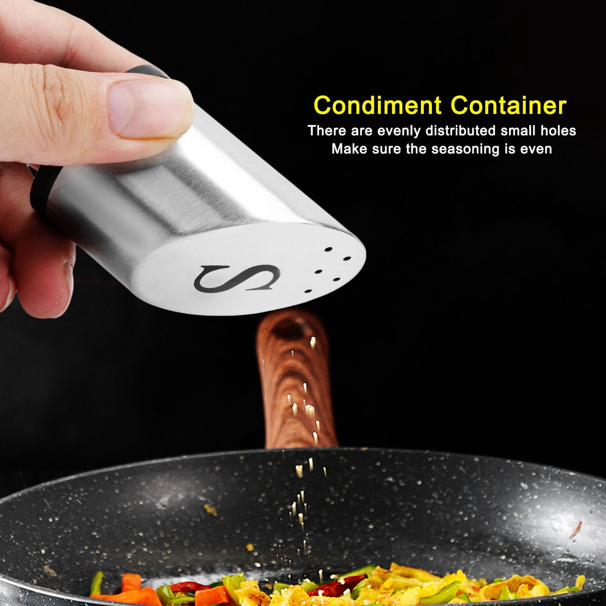 Stainless Steel Condiment Container Pot Seasoning Box Set Spice Pepper Jar Kitchen Cooking Tool