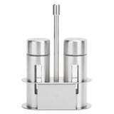 Stainless Steel Condiment Seasoning Container Pots Set with Spice Rack for Dining Room Supplies - Top-Down View