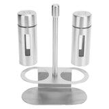 Stainless Steel Condiment Seasoning Container Pots Set with Spice Rack for Dining Room Supplies - Close-Up Angle