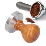 58mm Stainless Steel Coffee Powder Hammer Tamper with Wood Handle Coffee Accessories
