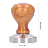 58mm Stainless Steel Coffee Powder Hammer Tamper with Wood Handle Coffee Accessories
