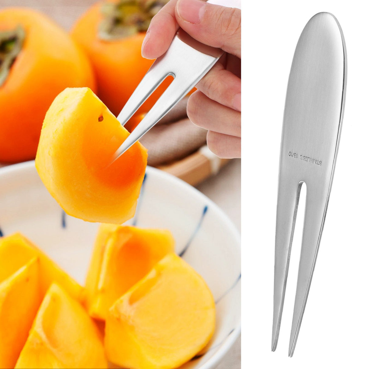 Fruit Fork Stainless Steel Cake Dessert Salad Appetizer Fork Dinnerware Kitchen Utensils1Pc