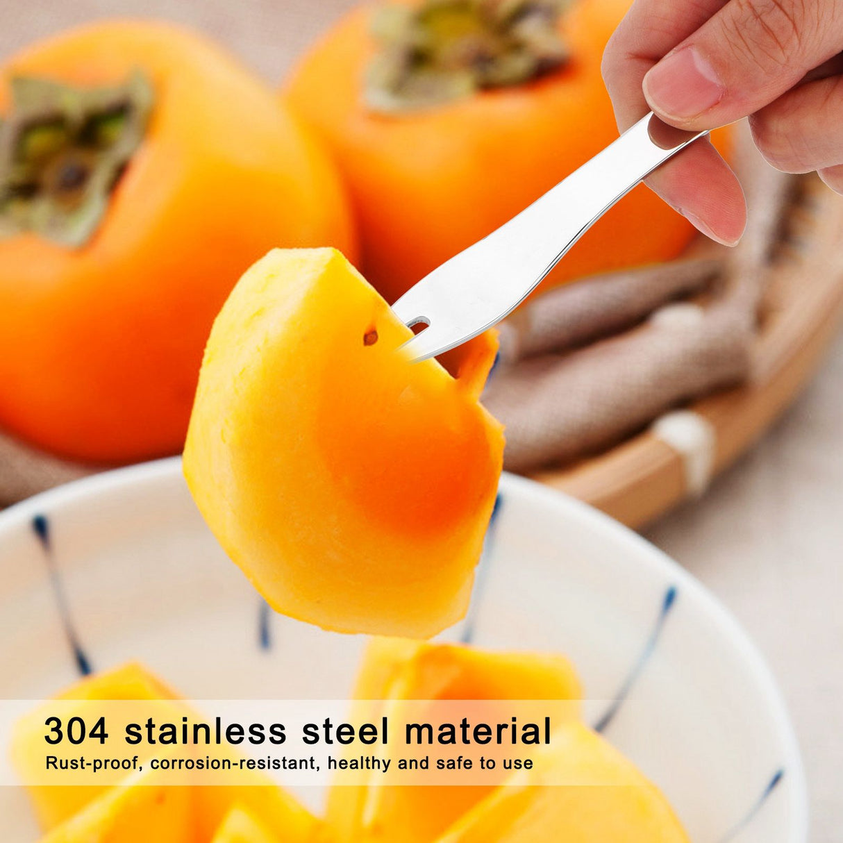 Fruit Fork 304 Stainless Steel Lovely Mini Dessert Fork for Cake Party Restaurant HotelStainless Steel Color 1Pc