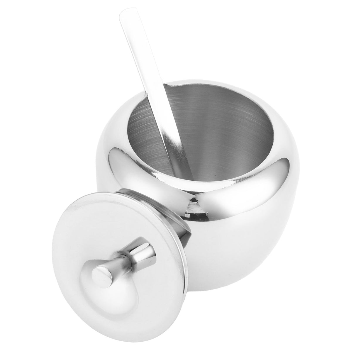 Stainless Steel Sugar Jar Seasoning Jar Spice Container with Lid and Spoon Home Kitchen Tool