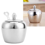 304 Stainless Steel Sugar Bowl with Lip Spoon Home Kitchen Salt Pepper Spices Bowl - Extra Image