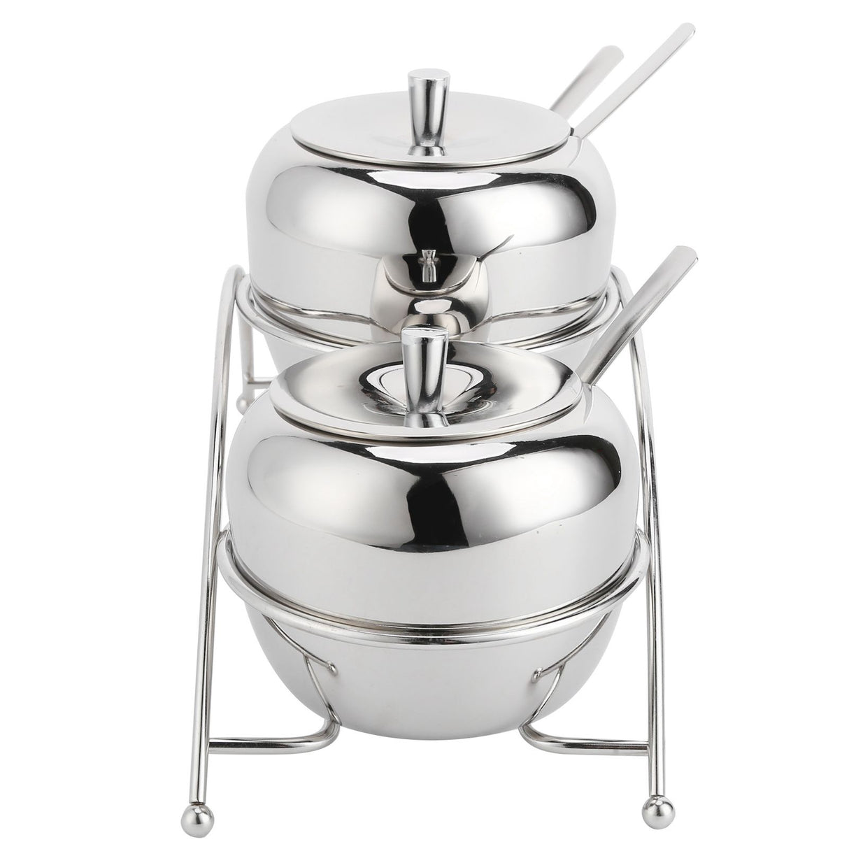 Stainless Steel Condiment Seasoning Containers Pots Set Salt Pepper Sugar Storage Organizers