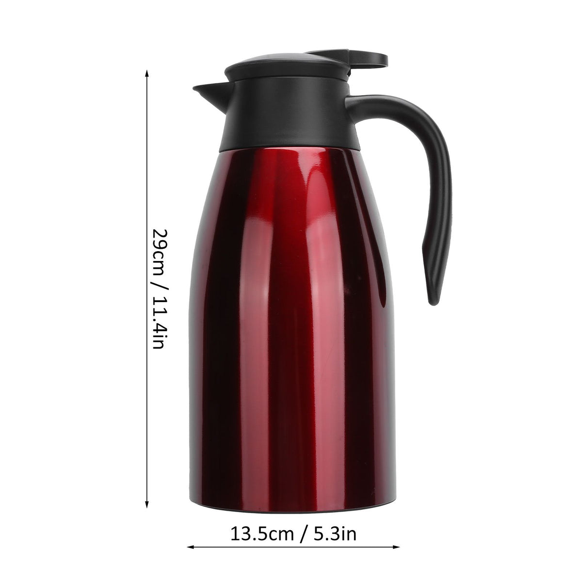 2L Insulation Pot Stainless Steel Vacuum Thermal Kettle Jug for Home Office TravelRed