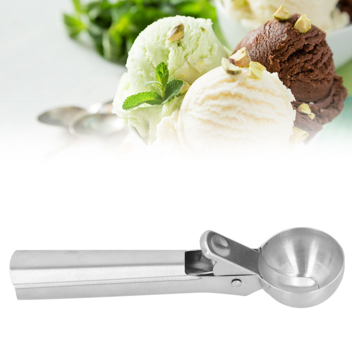304 Stainless Steel Spoon Ice Cream Fruit Ball Scoop Cutlery Kitchen Tool Accessory