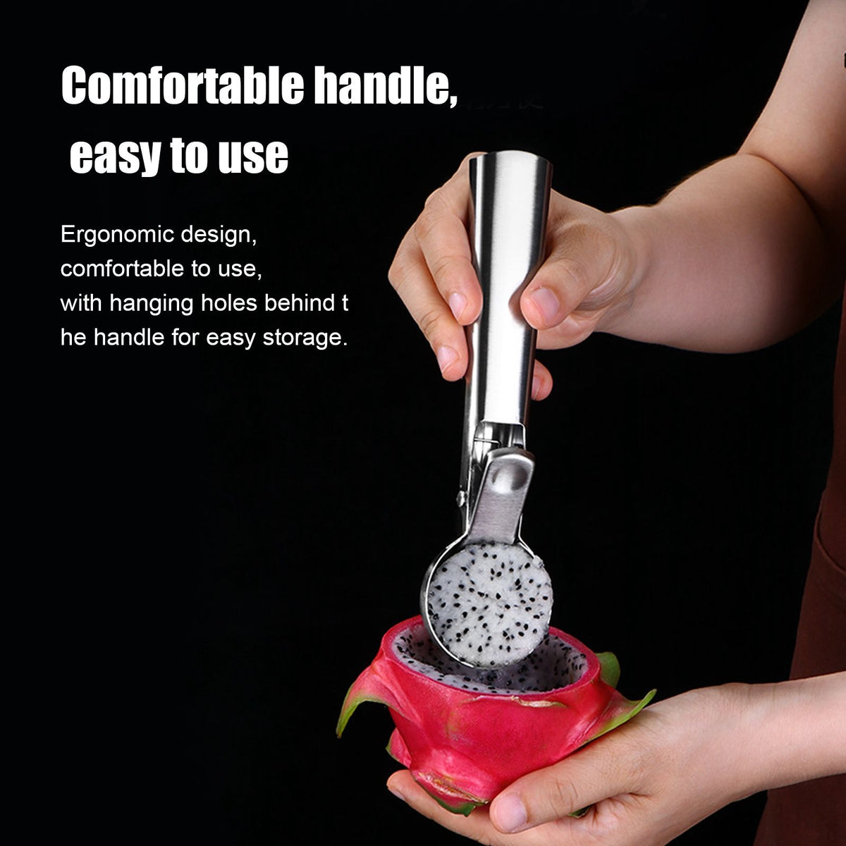304 Stainless Steel Spoon Ice Cream Fruit Ball Scoop Cutlery Kitchen Tool Accessory